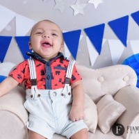 Ensaio de Bebê 4 meses Sorrindo em Estúdio